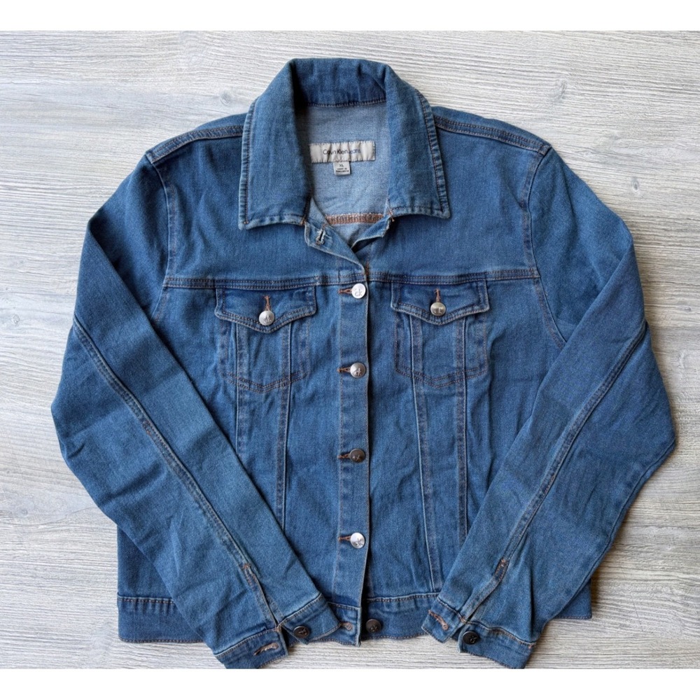 Calvin Klein Jeans Denim Jacket Medium Wash Trucker XL Preppy Academia Gorpcore
